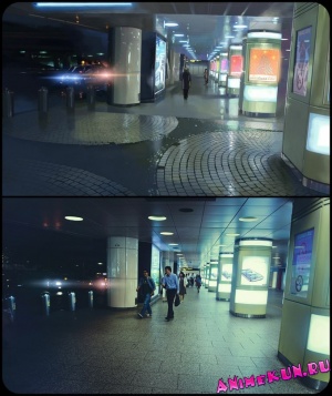Городские пейзажи Shinjuku, Tokyo. Из аниме 5 сантиметров в секунду