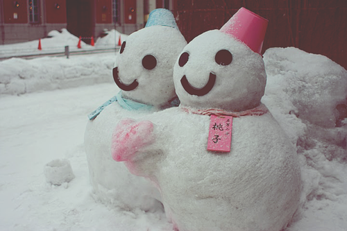 япония,снеговики